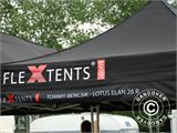 Tente pliante FleXtents Steel 6x6m Noir, 8 parois latérales inclus