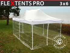 Pop up gazebo FleXtents PRO 3x6 m Clear, incl. 6 sidewalls