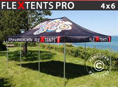 Pop up gazebo FleXtents PRO with full digital print, 4x6 m