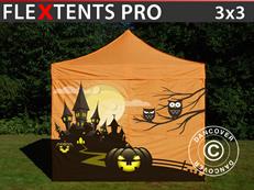 Pop up gazebo FleXtents PRO with full digital print, 3x3 m, incl. 4 sidewalls