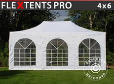 Pop up gazebo FleXtents PRO Vintage Style 4x6 m White, incl. 8 sidewalls