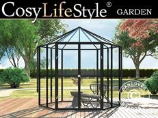 Orangery Hexagonal glass 3.74 m², 2.08x2.4x2.32 m, Black