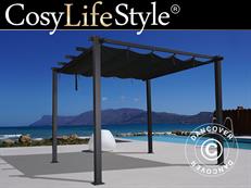 Pergola gazebo Santa Cruz, 3x4 m, Dark grey