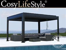 Bioclimatic pergola gazebo San Pablo Alu+, 3x4 m, Black