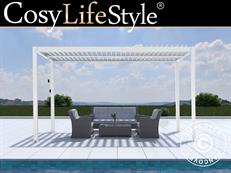 Bioclimatic pergola gazebo San Pablo Alu+, 3x4 m, White