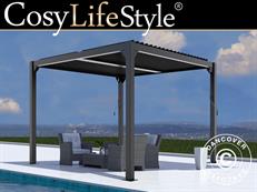 Bioclimatic pergola gazebo San Pablo Alu+, 4x4 m, Black