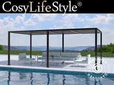 Bioclimatic pergola gazebo San Pablo Alu+, 3x5.8 m, Black