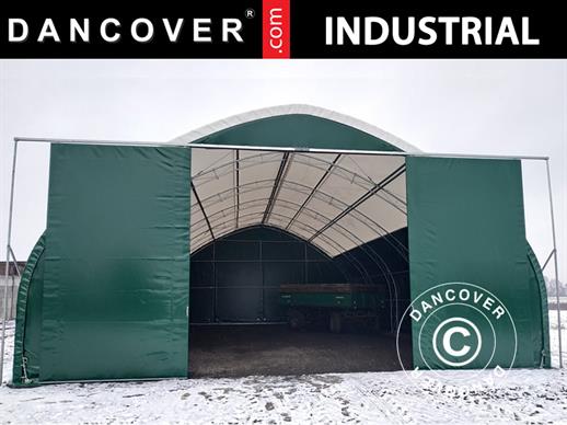 Portone scorrevole 3x3m per capannone tenda, tunnel agricolo 10m, PVC, Verde