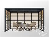 Sjalusivegg til bioklimatisk pergola paviljong San Pablo, 0,90x2,175m, Trefinish/Svart