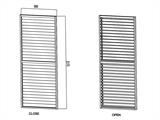 Paroi avec persiennes pour pergola bioclimatique San Pablo, 0,90x2,175m, Finition bois/Noir