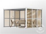 Sjalusivegg til bioklimatisk pergola paviljong San Pablo, 0,90x2,175m, Trefinish/Hvit