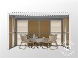 Sjalusivegg til bioklimatisk pergola paviljong San Pablo, 0,90x2,175m, Trefinish/Hvit