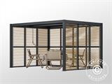 Sjalusivegg til bioklimatisk pergola paviljong San Pablo, 1,23x2,175m, Trefinish/Svart