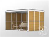 Sjalusivegg til bioklimatisk pergola paviljong San Pablo, 1,23x2,175m, Trefinish/Hvit