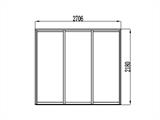 Sliding door set w/glass for pergola San Pablo, 3 m, White