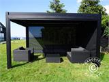 Sidewall screen f/bioclimatic pergola gazebo San Pablo, 3 m, Black