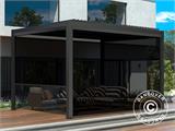 Sidewall screen f/bioclimatic pergola gazebo San Pablo, 4 m, Black