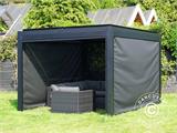 Sidewall screen f/bioclimatic pergola gazebo San Pablo, 4 m, Black