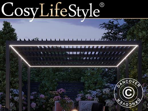 LED Lichtleiste für San Pablo Pergola Pavillon 3x5,8m, 6 Stk., Warmweiß