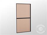 Panel de persiana para pergola para barbacoa San Juan, 1,1x2,18m, Negro/Aspecto madera, 1 unidad