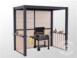 Sjalusivegg til grillpergola San Juan, 1,1x2,18m, Svart/Tre-look, 1 stk. 