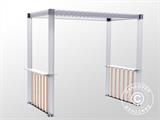 Set de vallas laterales de pérgola para barbacoa San Juan, Negro/Aspecto madera, 2 unidades