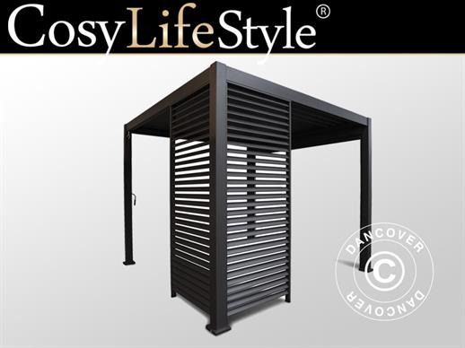 Louvre wall f/bioclimatic pergola gazebo San Marino, 1.23 x 2.32 m, Anthracite