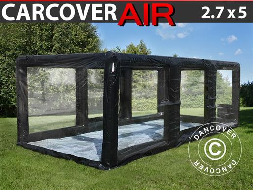 Inflatable garage 2,7x5 m, PVC, Black/Clear w/air blower