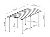 Carport XL Boston, 3.59x7.62x3.6 m, Grey