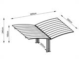 Double carport Boston, 6x5x2.4 m, Grey