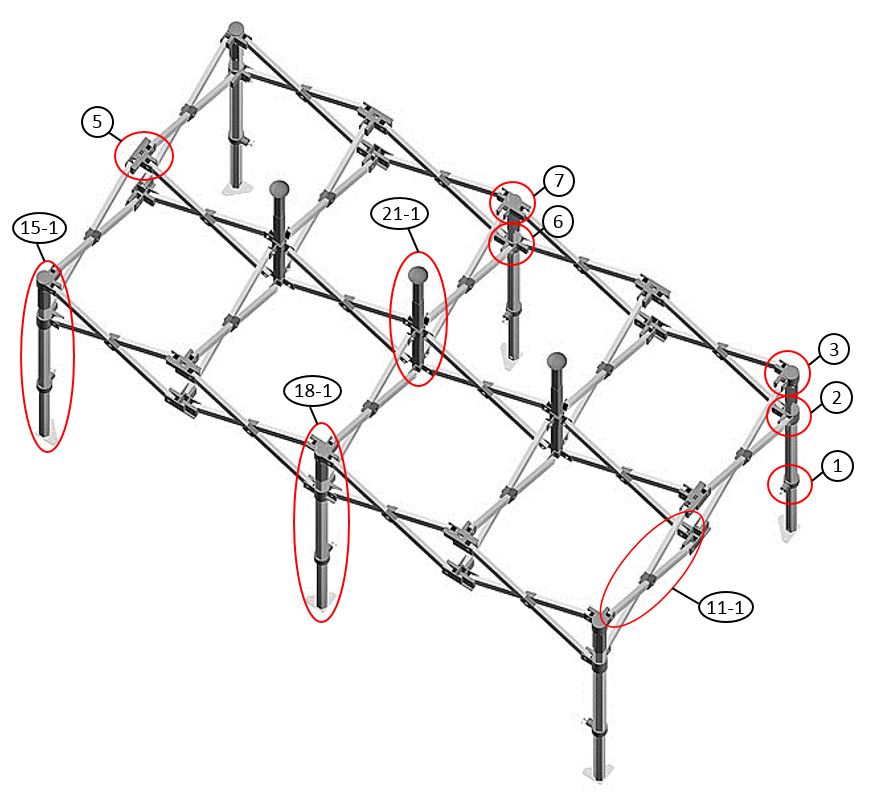 Tente Pliante FleXtents PRO Steel "Peaked" 4x8m Latte, avec 6 cotés