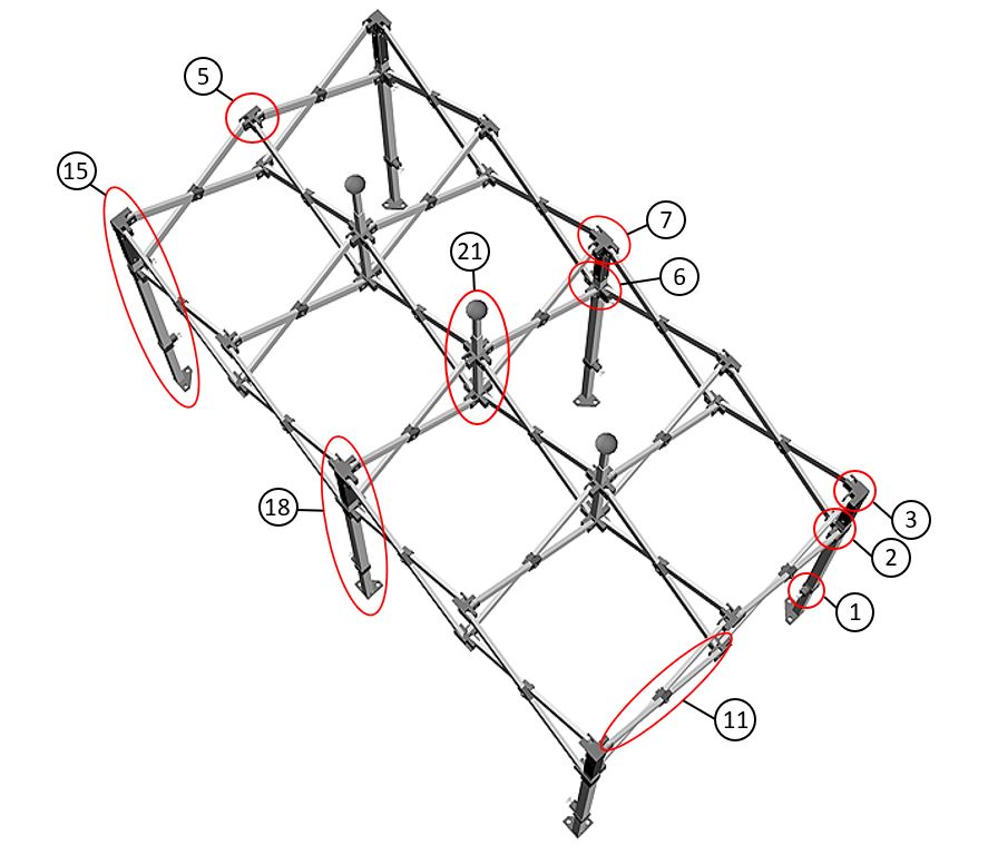 Tente pliante FleXtents PRO Steel 3x6m Transparent, avec 6 cotés