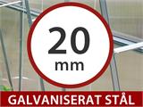 Växthus polykarbonat TITAN Arch+ 320, 6m², 3x2m, Silver