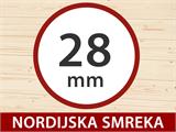 Drvena Šupa Asker 3,8x2,3x2,11m, 28mm, Tamno siva