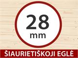 Medinis sandėliukas Asker 3,8x2,3x2,11m, 28mm, Natūrali medžio