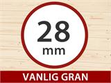 Redskapsbod mot vegg i tre, Vanda 1,8x2,75x2,68m, 28mm, Naturlig