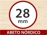 Abrigo de Madeira Trondheim 2,92x2,92x2,22m, 28mm, Natural