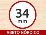 Cenador de Madera con suelo, 3,03x3,03x3,36m, 7,6m², Madera Natural