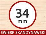 Drewniana szopa, domek Riga 4,25x2,8x2,22m, 34mm, Naturalny