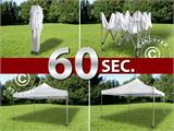 Pop up gazebo FleXtents PRO Steel "Wave" 3x3 m White, incl. 4 decorative curtains