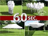 Visitor tent FleXtents Steel 3x6 m White, incl. 4 sidewalls and 1 transparent partition wall