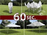 Faltzelt FleXtents PRO Vintage Style 4x6m Weiß, mit 8 Seitenwänden