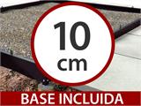 Invernadero de cristal 3x3,68x2,6m w/base, 11,04m², Negro