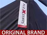 Faltzelt FleXtents PRO Steel 3x6m Schwarz, Flammenhemmend, mit 6 Seitenwänden