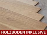 Holzpavillon mit Holzboden, 3,37x3,37x3,13m, 9,9m², Natur