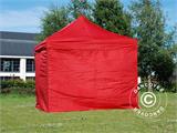 Tente pliante FleXtents Xtreme 60 3x3m Rouge, avec 4 cotés