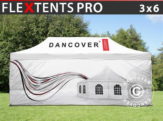 Carpa plegable  FleXtents PRO con impresión digital completa, 3x6m, incluye 4 muros laterales