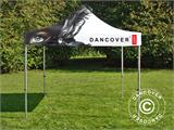 Gazebo pieghevole FleXtents Xtreme 50 con completa stampa digitale, 3x3m