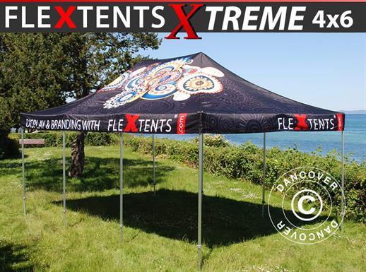 Gazebo pieghevole FleXtents Xtreme 50 con completa stampa digitale, 4x6m