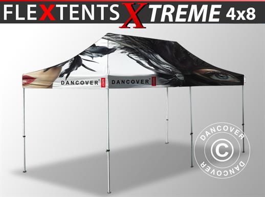 Gazebo pieghevole FleXtents Xtreme 50 con completa stampa digitale, 4x8m